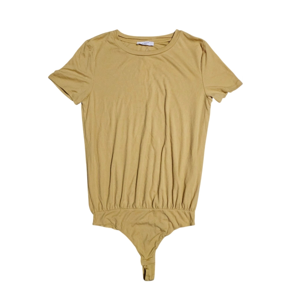 Elodie Mustard Short Sleeve Bodysuit
